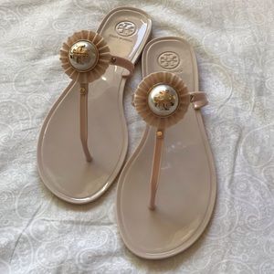 Tory Burch Women’s Nude Blossom Jelly Thong Sandals